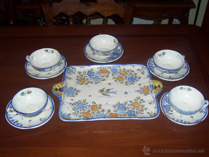 Antig&uuml;edades: Juego de Caf&eacute; S. XIX Alcora - Foto 1