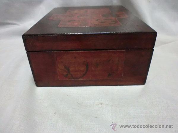 Antig&uuml;edades: PRECIOSA CAJA - JOYERO DE MADERA DECORADA - Foto 4