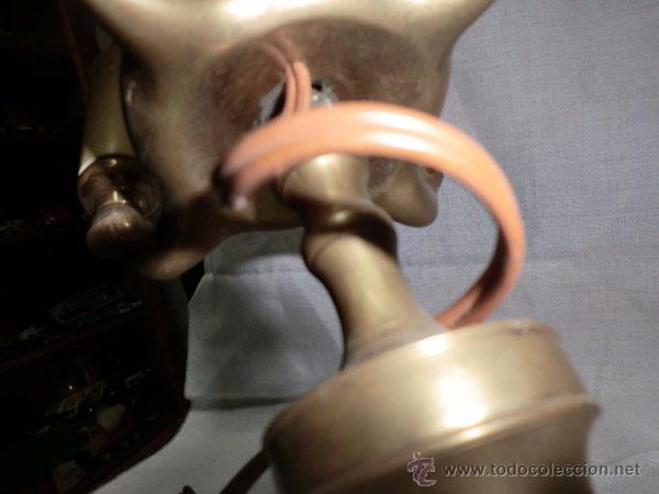 Antig&uuml;edades: VEL&Oacute;N - L&Aacute;MPARA DE ACEITE DE BRONCE CON 4 LUCES ELECTRIFICADA - FUNCIONA - Foto 9