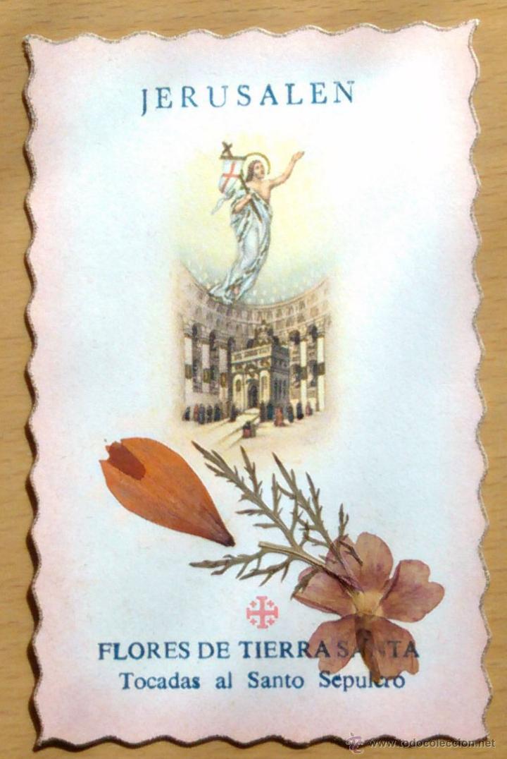 Antiquit&eacute;s: JERUSALEN - FLORES DE TIERRA SANTA TOCADAS AL SANTO SEPULCRO