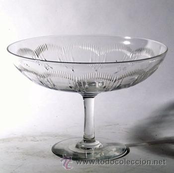 Antig&uuml;edades: Frutero de cristal Siglo XIX - Foto 1