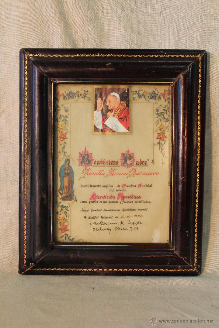 Antig&uuml;edades: bendicion apostolica beatisimo padre 1980 - Foto 1