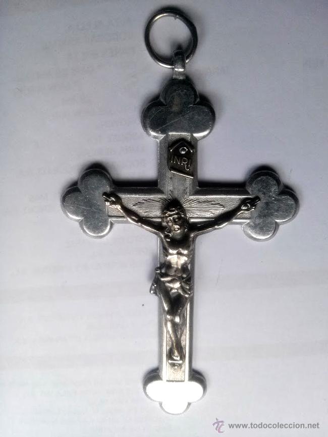 Antig&uuml;edades: crucifijo de aluminio - Foto 1