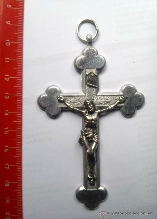Antig&uuml;edades: crucifijo de aluminio - Foto 2