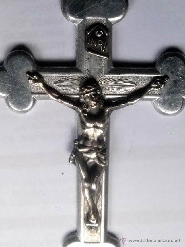 Antig&uuml;edades: crucifijo de aluminio - Foto 3