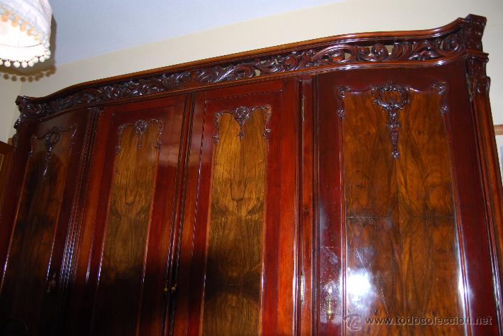 Antig&uuml;edades: Dormitorio antig&uuml;o de madera de caoba - Foto 7
