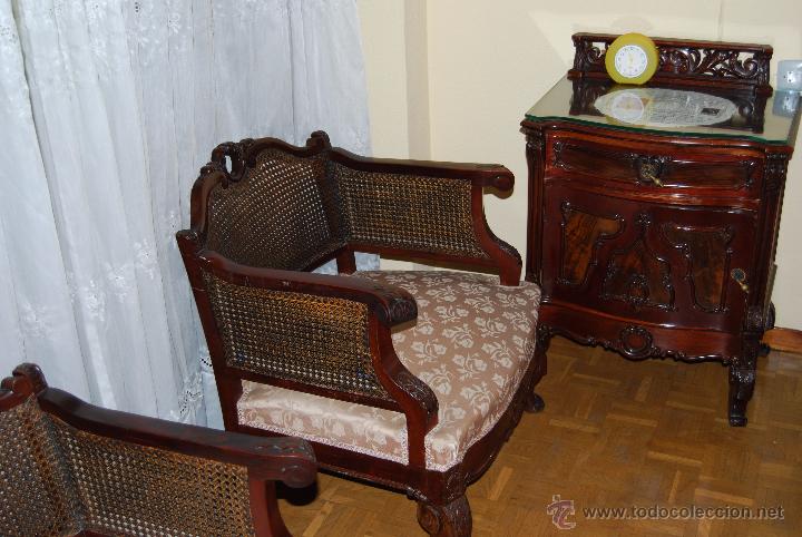 Antig&uuml;edades: Dormitorio antig&uuml;o de madera de caoba - Foto 8