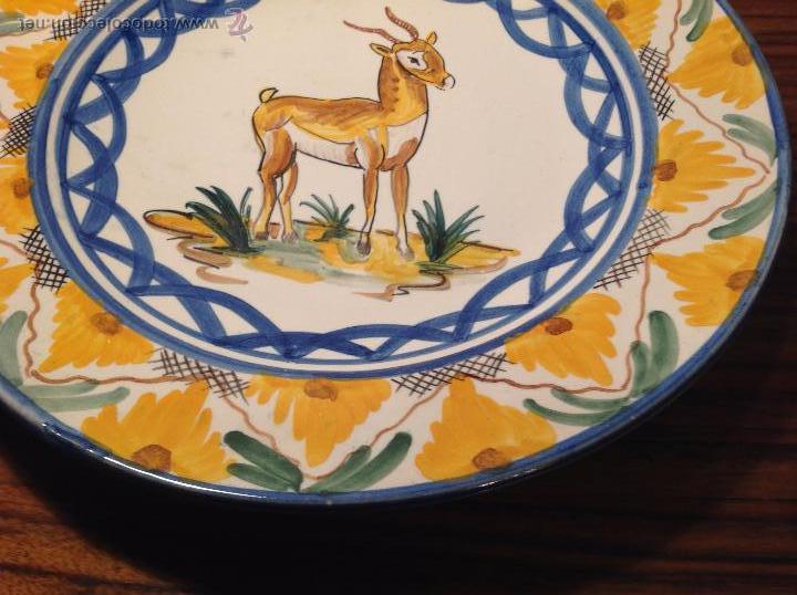 Antig&uuml;edades: PLATO DE MANISES CABRA - Foto 2