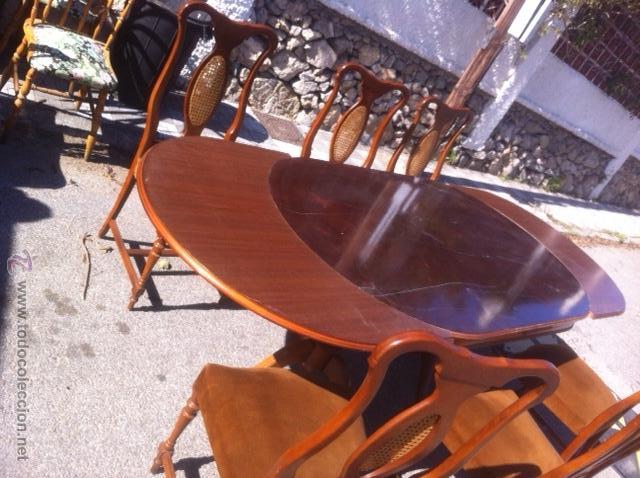 Antig&uuml;edades: CONJUNTO DE MESA Y SILLAS ANTIGUAS - Foto 1
