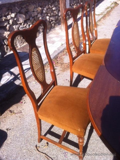 Antig&uuml;edades: CONJUNTO DE MESA Y SILLAS ANTIGUAS - Foto 2