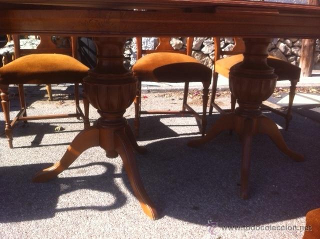 Antig&uuml;edades: CONJUNTO DE MESA Y SILLAS ANTIGUAS - Foto 4