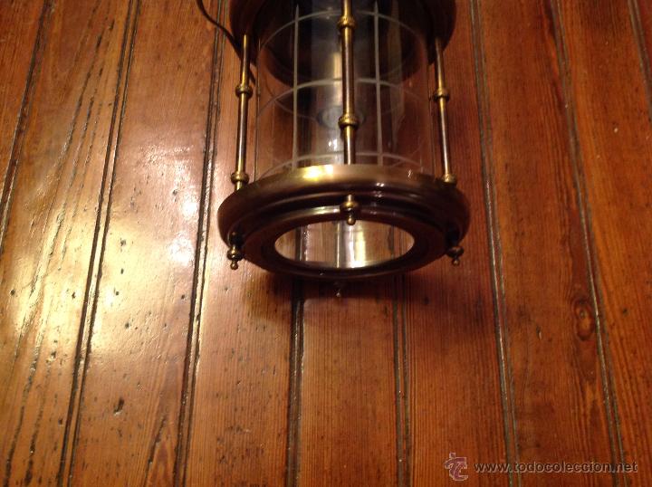 Antig&uuml;edades: FAROL DE TECHO LAMPARA CRISTAL CURVO - Foto 6