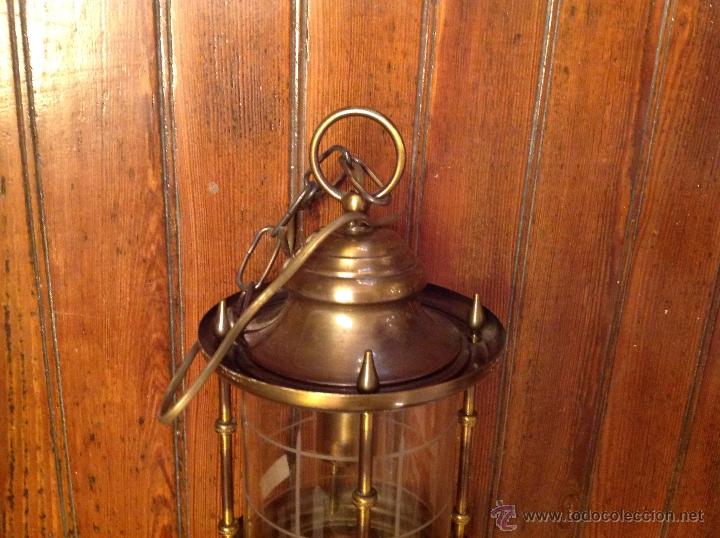 Antig&uuml;edades: FAROL DE TECHO LAMPARA CRISTAL CURVO - Foto 7