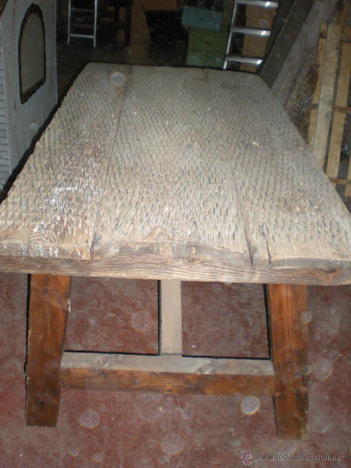 Antig&uuml;edades: Mesa de comedor hecha con trillo - Foto 4