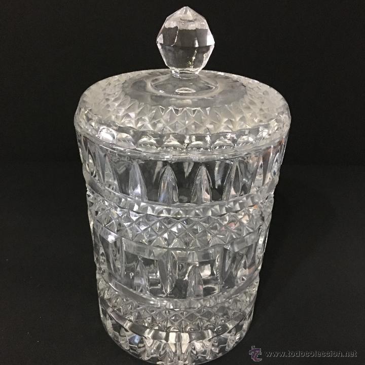 Antig&uuml;edades: -BOMBONERA DE CRISTAL TALLADO - Foto 4