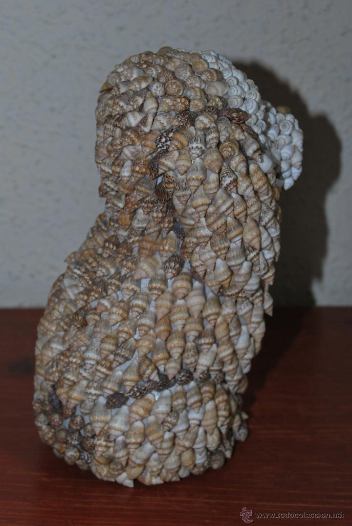 Antig&uuml;edades: FIGURA DE PERRO REALIZADA CON CARACOLAS - CONCHAS - Foto 4