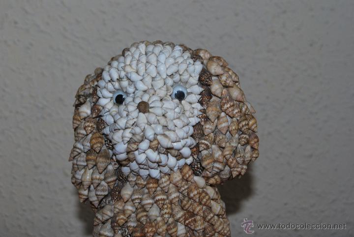 Antig&uuml;edades: FIGURA DE PERRO REALIZADA CON CARACOLAS - CONCHAS - Foto 6