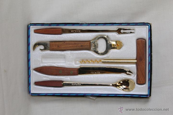 Antig&uuml;edades: JUEGO DE SACACORCHOS EN GOLD PLATED - Foto 1
