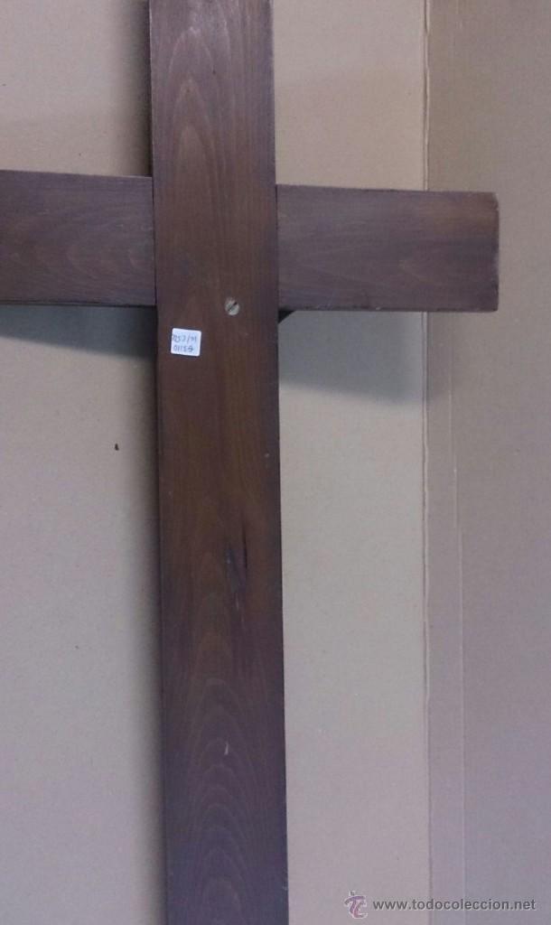 Antig&uuml;edades: Cruz en madera con cristo en bronce - Foto 2