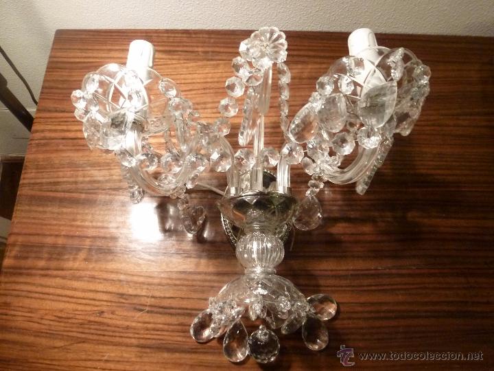 Antig&uuml;edades: APLIQUE DE DOS LUCES DE CRISTAL - Foto 1