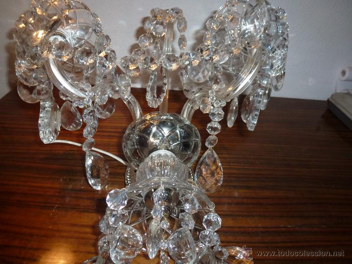 Antig&uuml;edades: APLIQUE DE DOS LUCES DE CRISTAL - Foto 2