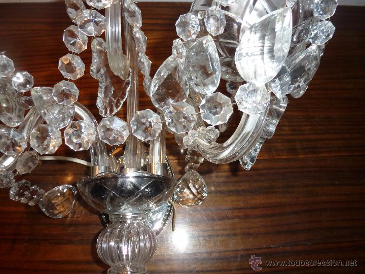 Antig&uuml;edades: APLIQUE DE DOS LUCES DE CRISTAL - Foto 3
