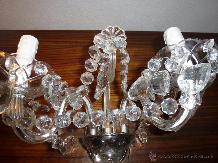 Antig&uuml;edades: APLIQUE DE DOS LUCES DE CRISTAL - Foto 4