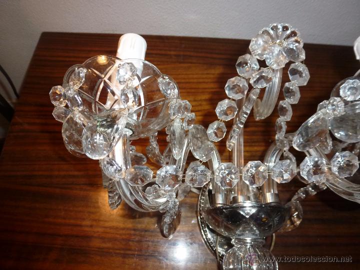 Antig&uuml;edades: APLIQUE DE DOS LUCES DE CRISTAL - Foto 5