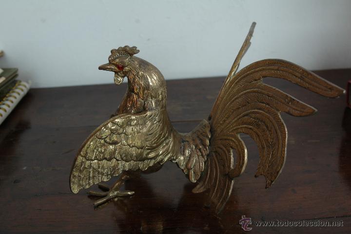 Antig&uuml;edades: SUJETALIBROS GALLOS DE BRONCE ............ENVIO GRATIS - Foto 2