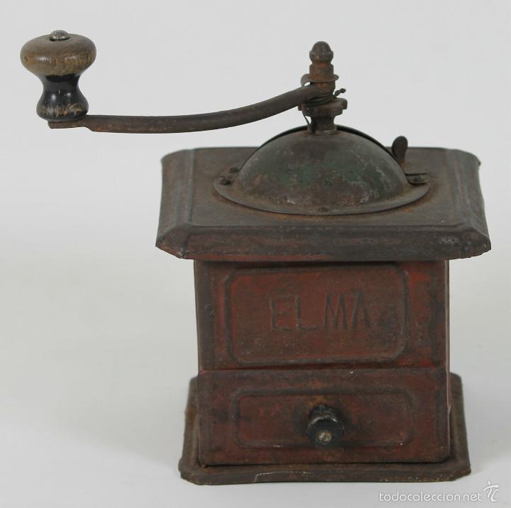 Antiquit&eacute;s: MOLINILLO DE CAFE EN METAL. MARCA ELMA. PRINCIPIOS SIGLO XX.
