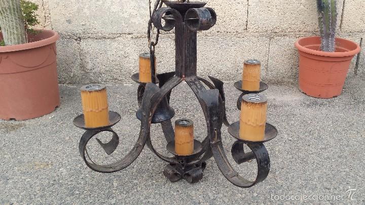 Antig&uuml;edades: lampara de forja, - Foto 1