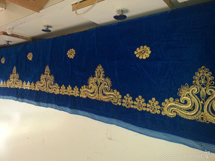 Terciopelo Azul Bordado Dorado Frente Altar Man Vendido En Venta