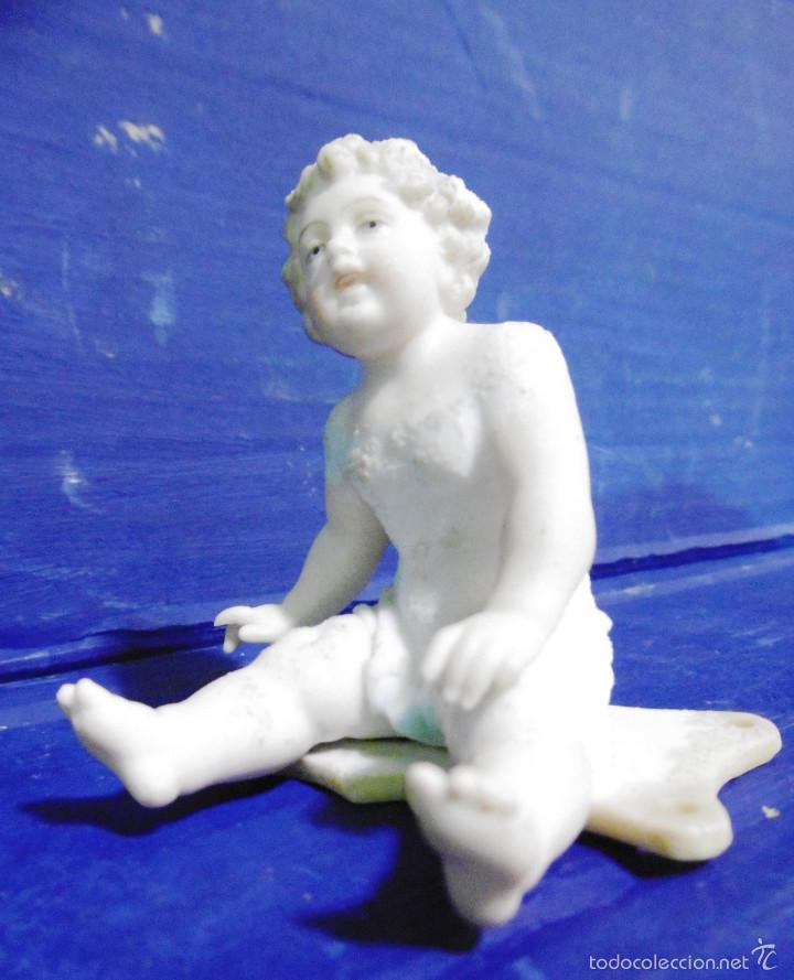 Antig&uuml;edades: DELICADO BISCUIT DE REMATE BEBE SENTADO 7 CMS - Foto 5