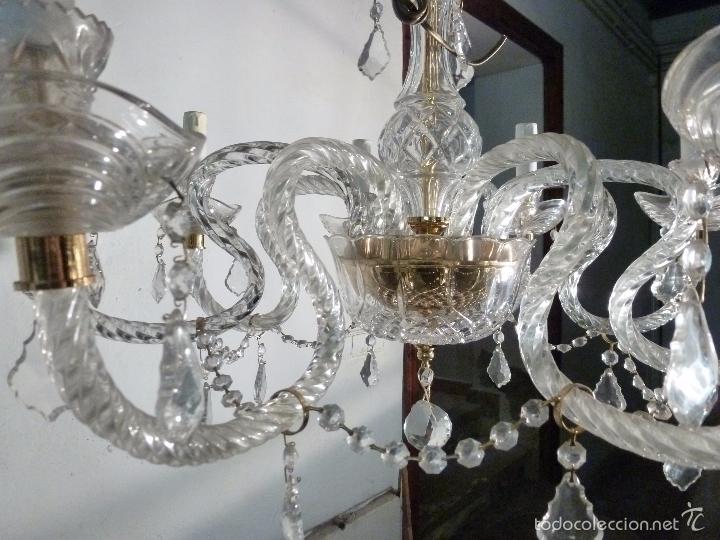 Antig&uuml;edades: LAMPARA DE CRISTAL DE 8 LUCES - Foto 2