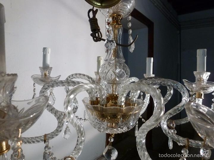 Antig&uuml;edades: LAMPARA DE CRISTAL DE 8 LUCES - Foto 3