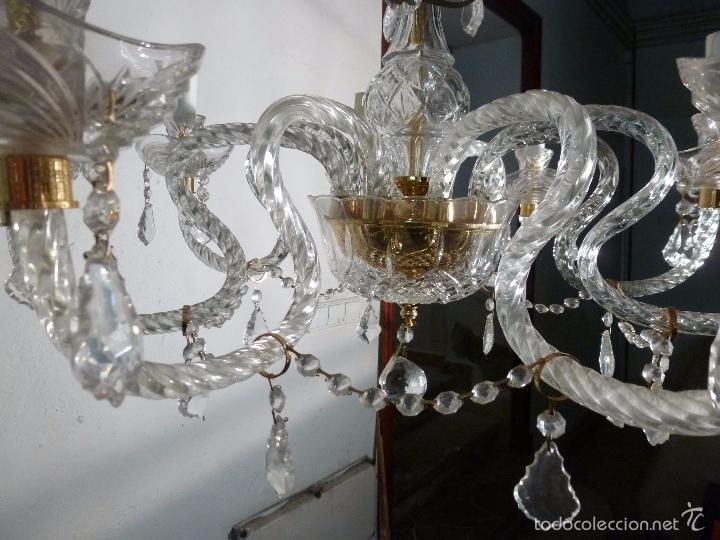 Antig&uuml;edades: LAMPARA DE CRISTAL DE 8 LUCES - Foto 4