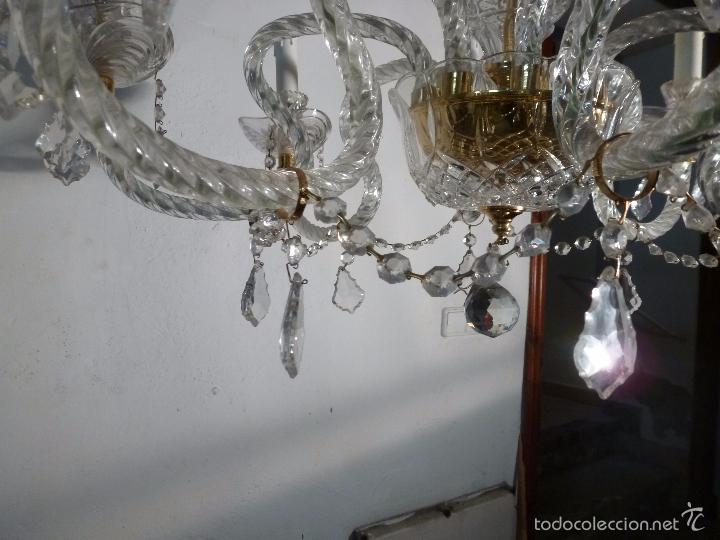 Antig&uuml;edades: LAMPARA DE CRISTAL DE 8 LUCES - Foto 5