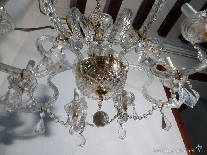 Antig&uuml;edades: LAMPARA DE CRISTAL DE 8 LUCES - Foto 6