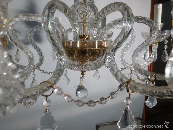 Antig&uuml;edades: LAMPARA DE CRISTAL DE 8 LUCES - Foto 7