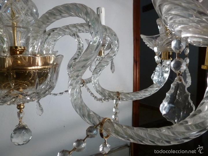 Antig&uuml;edades: LAMPARA DE CRISTAL DE 8 LUCES - Foto 8