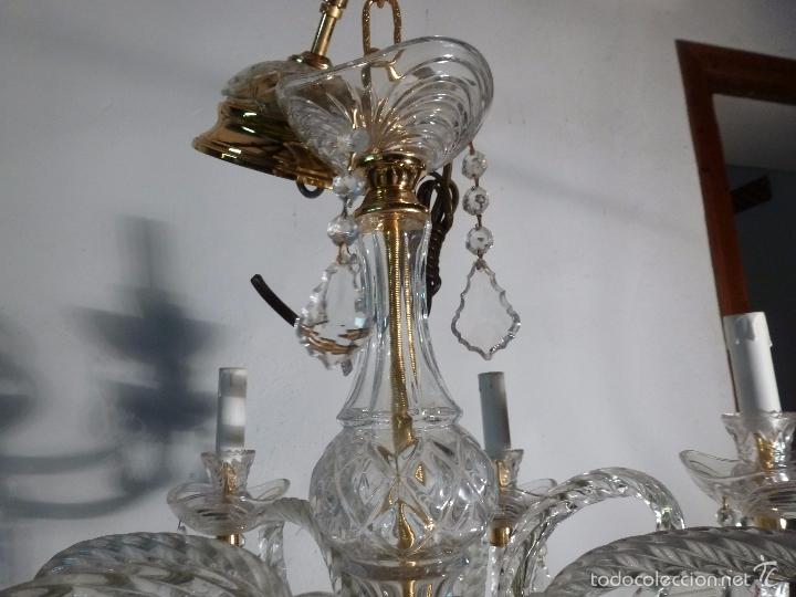 Antig&uuml;edades: LAMPARA DE CRISTAL DE 8 LUCES - Foto 9