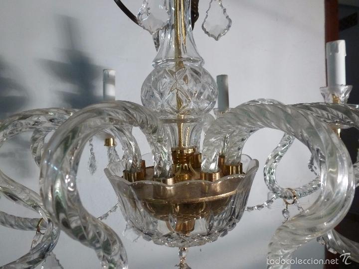 Antig&uuml;edades: LAMPARA DE CRISTAL DE 8 LUCES - Foto 10