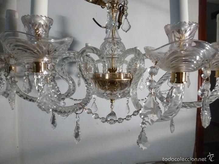 Antig&uuml;edades: LAMPARA DE CRISTAL DE 8 LUCES - Foto 11