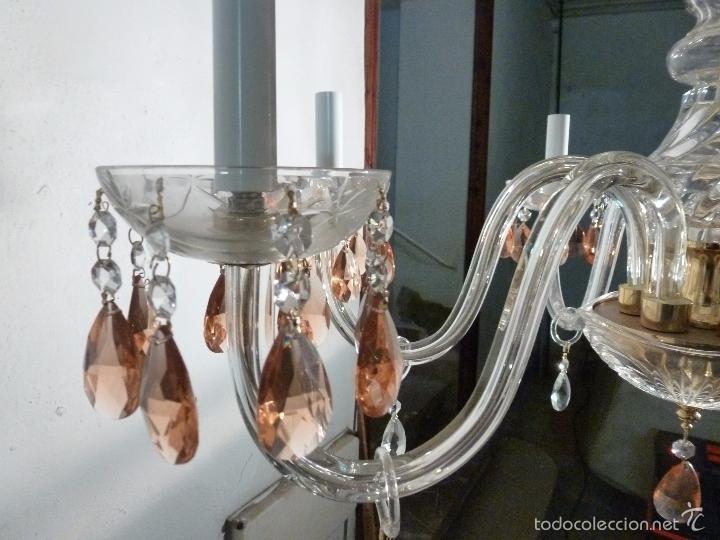 Antig&uuml;edades: LAMPARA DE CRISTAL CON PRISMAS DE COLOR - Foto 3