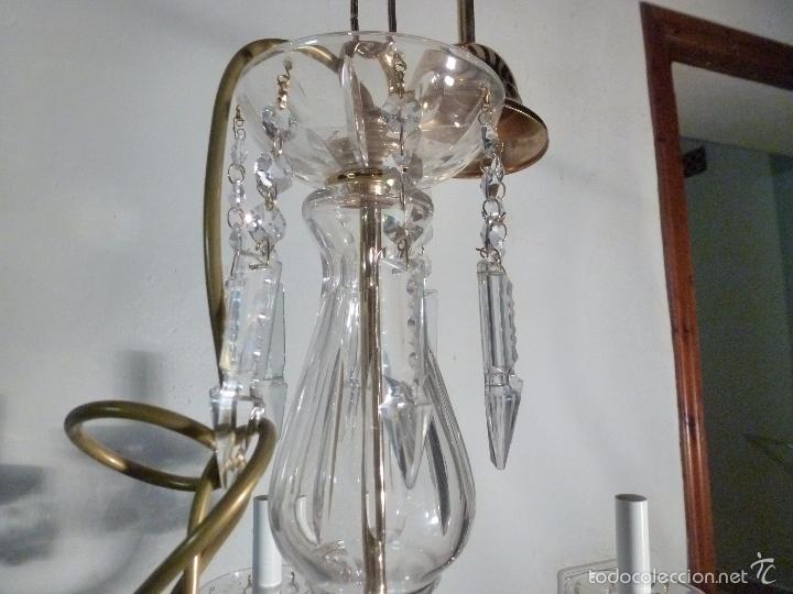 Antig&uuml;edades: LAMPARA DE CRISTAL CON PRISMAS DE COLOR - Foto 5