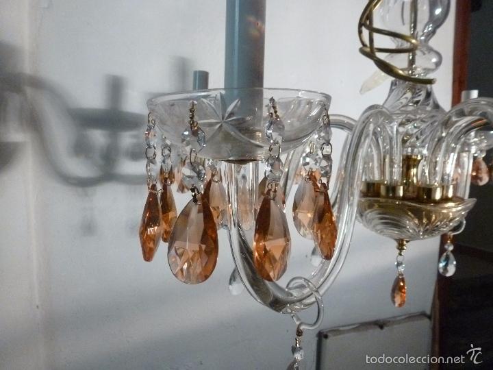 Antig&uuml;edades: LAMPARA DE CRISTAL CON PRISMAS DE COLOR - Foto 7