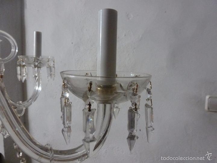Antig&uuml;edades: LAMPARA DE CRISTAL CINCO LUCES - Foto 2