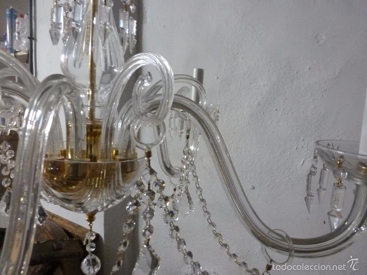 Antig&uuml;edades: LAMPARA DE CRISTAL CINCO LUCES - Foto 3