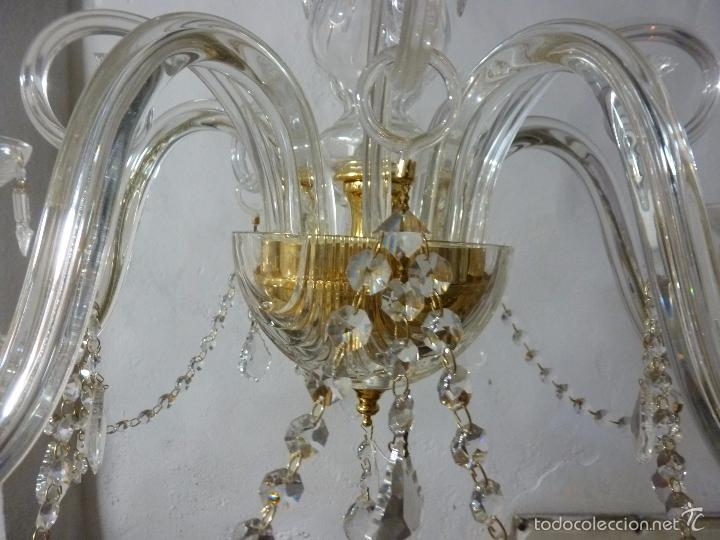Antig&uuml;edades: LAMPARA DE CRISTAL CINCO LUCES - Foto 6