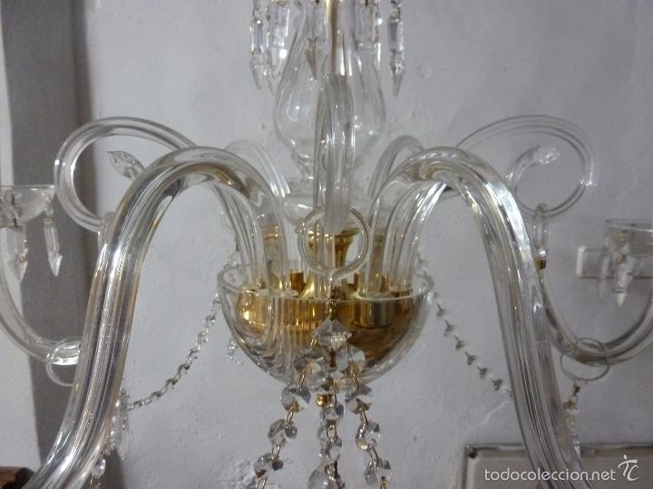 Antig&uuml;edades: LAMPARA DE CRISTAL CINCO LUCES - Foto 9